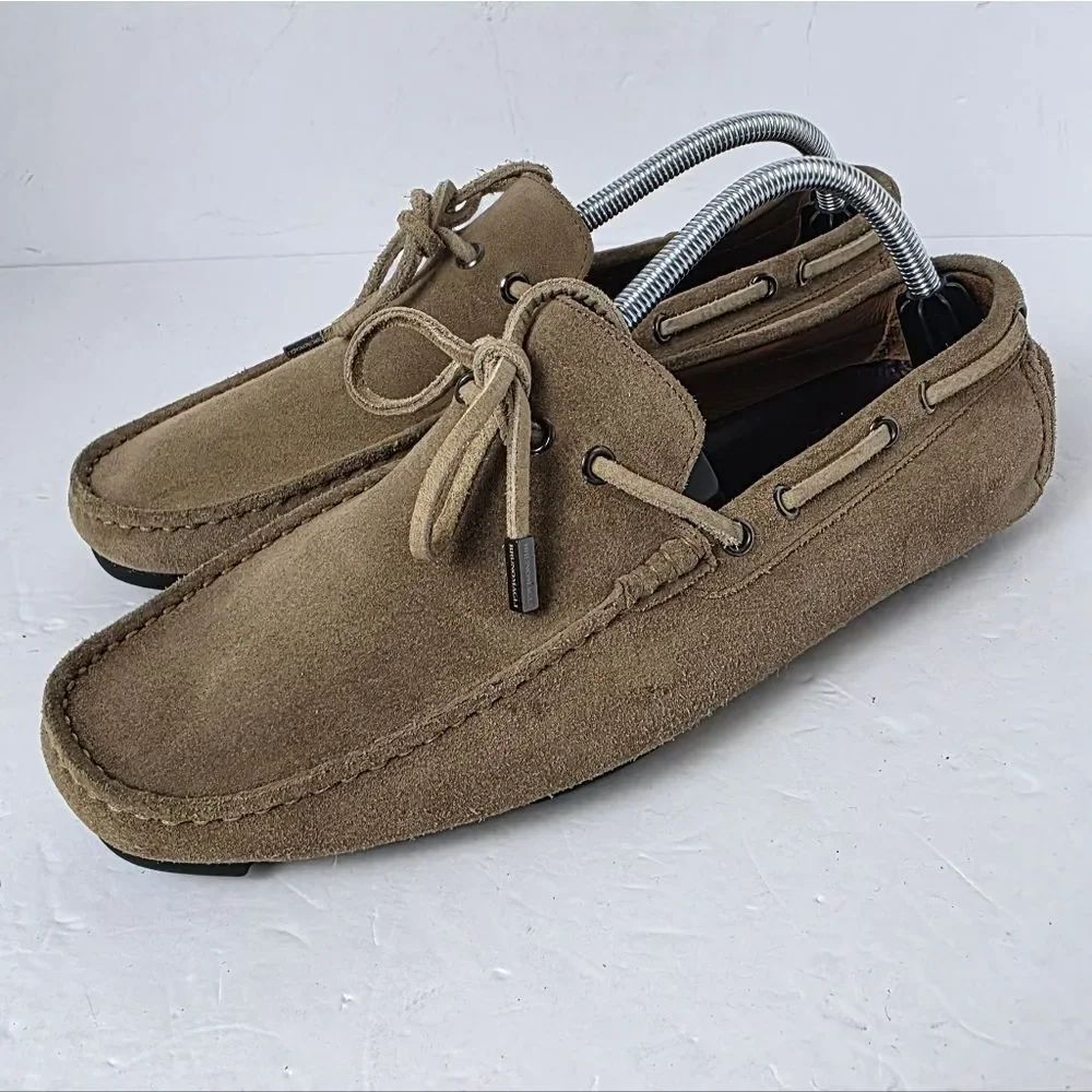 Bruno Magli Morotta Slip On Loafers Suede Mens Sand Size 10.5